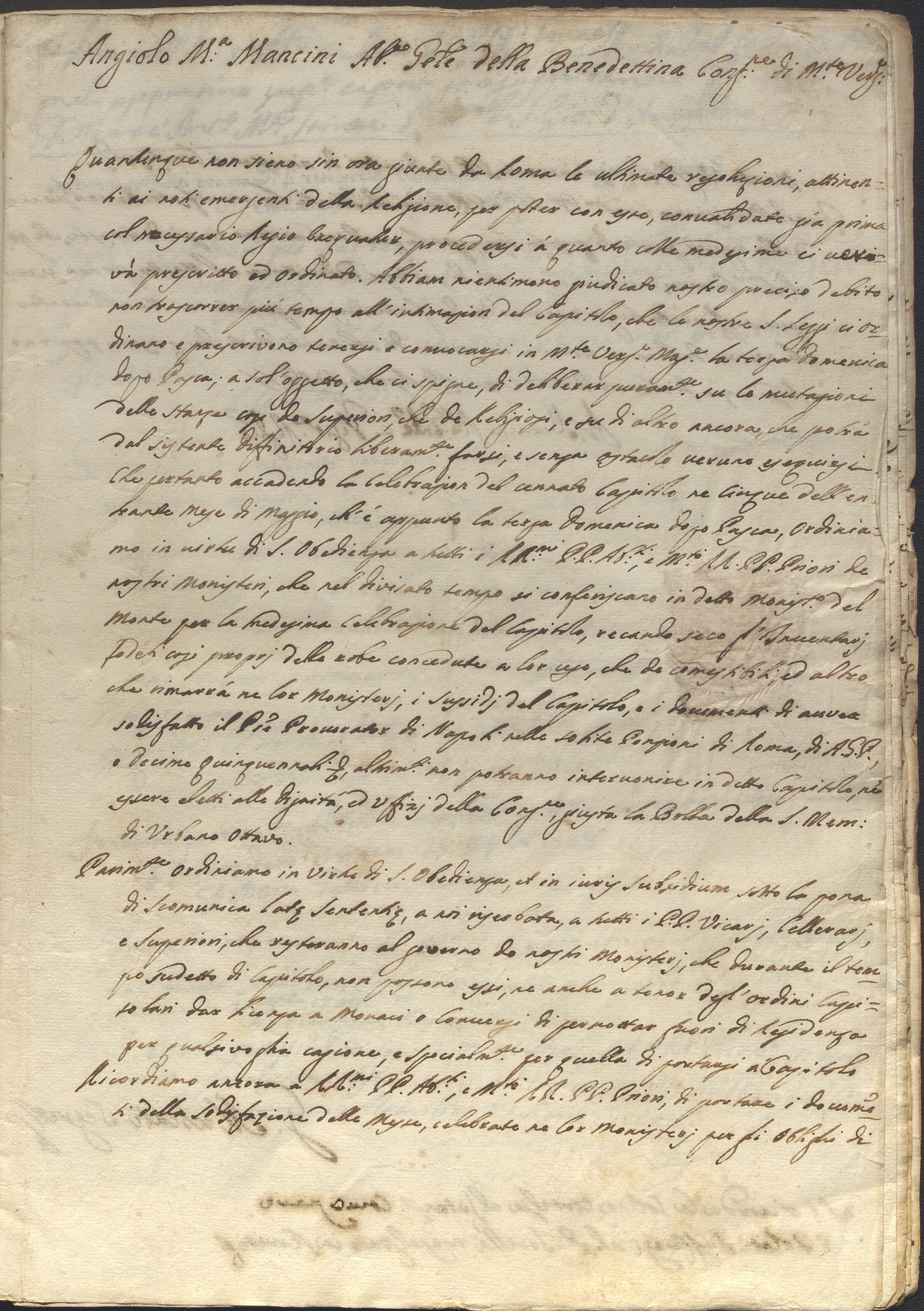 Documento d’archivio relativo ad Angelo M. Mancini, 1