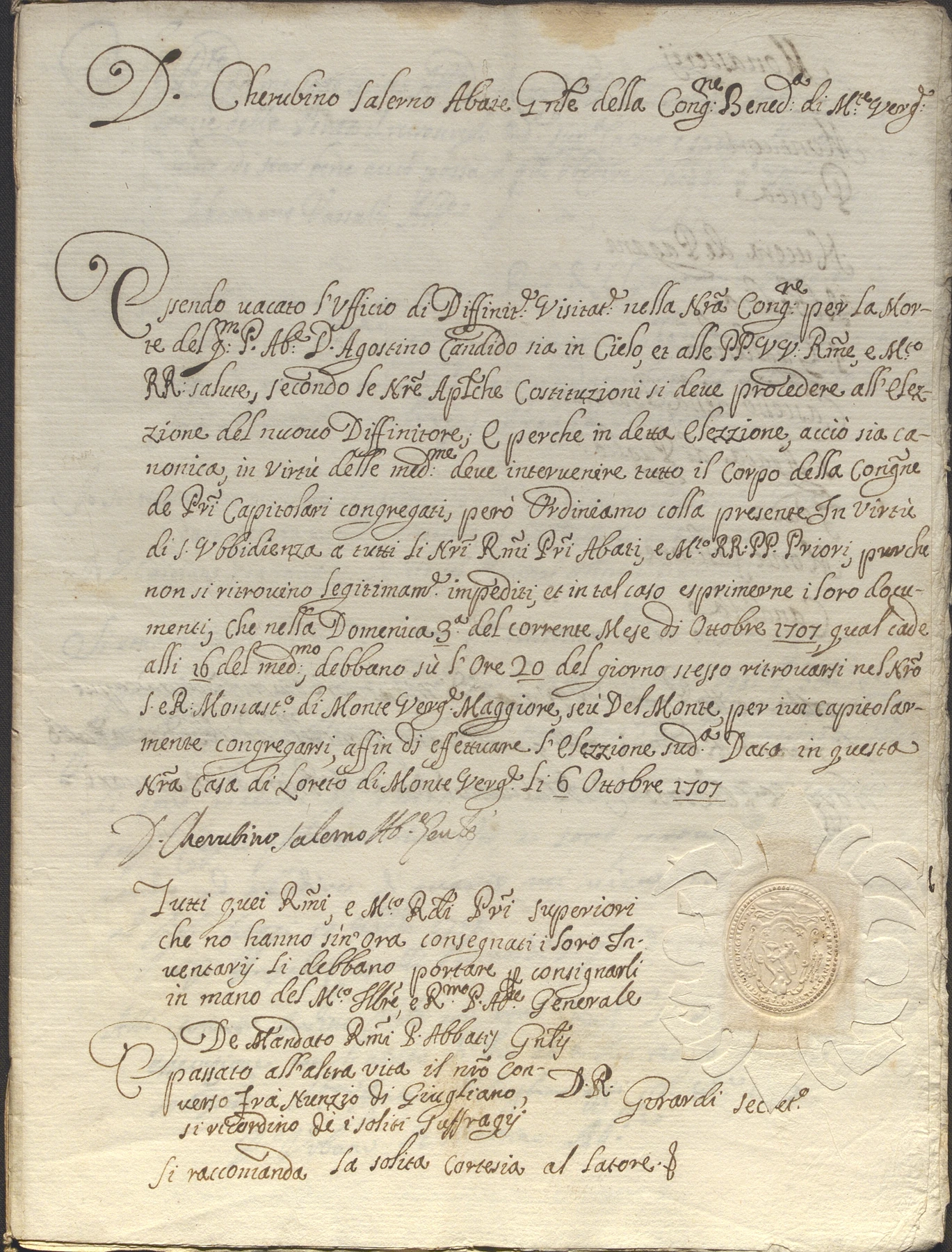 Documento d’archivio relativo a Cherubino Salerno, 1