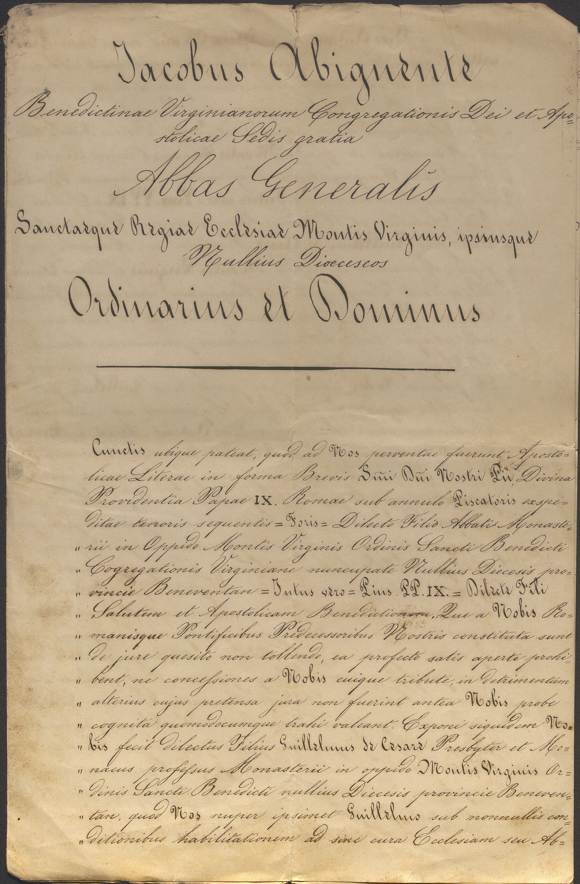 Documento d’archivio relativo a Giacomo Abignente, 1