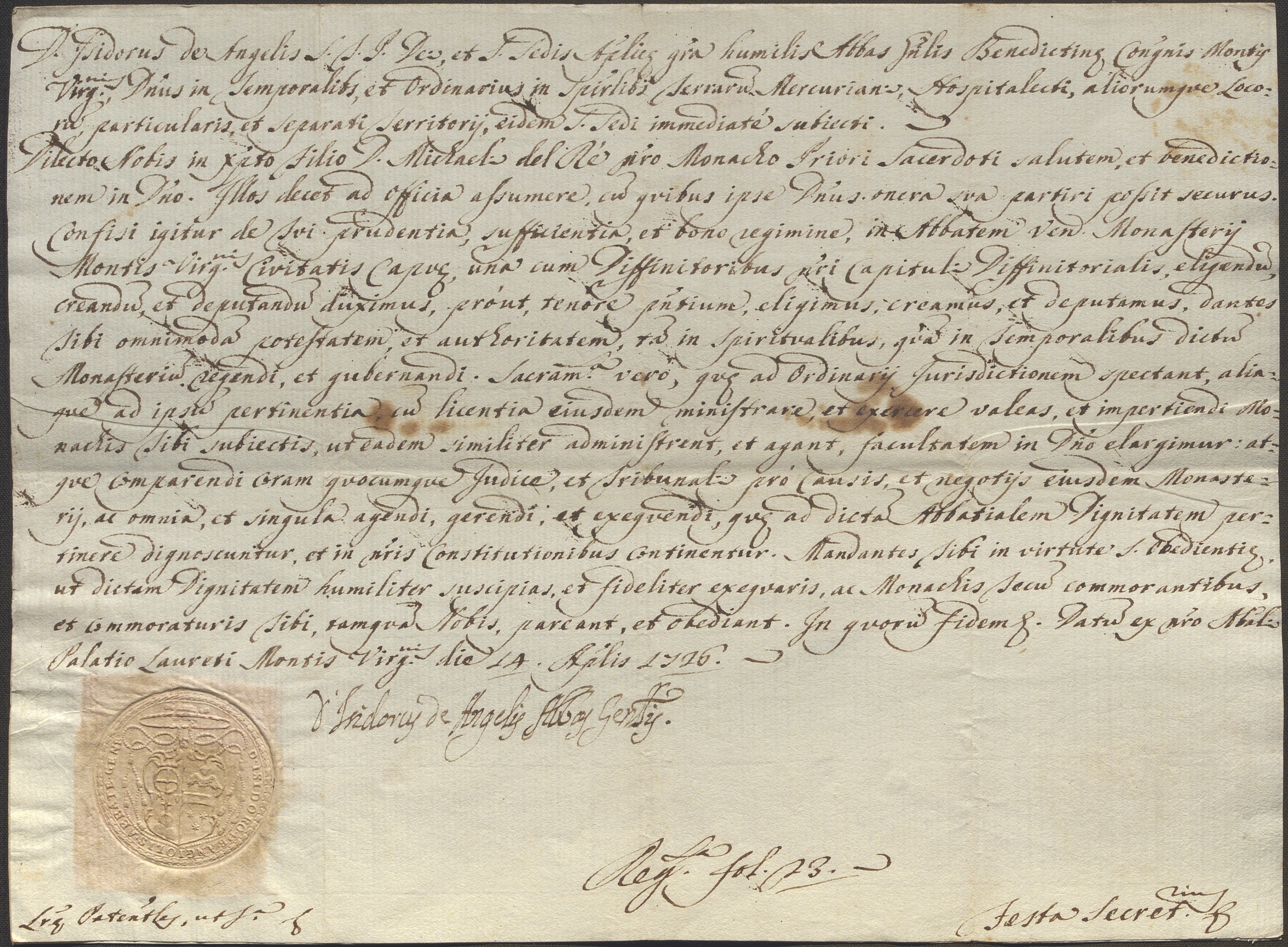 Documento d’archivio relativo a Isidoro De Angelis, 0010