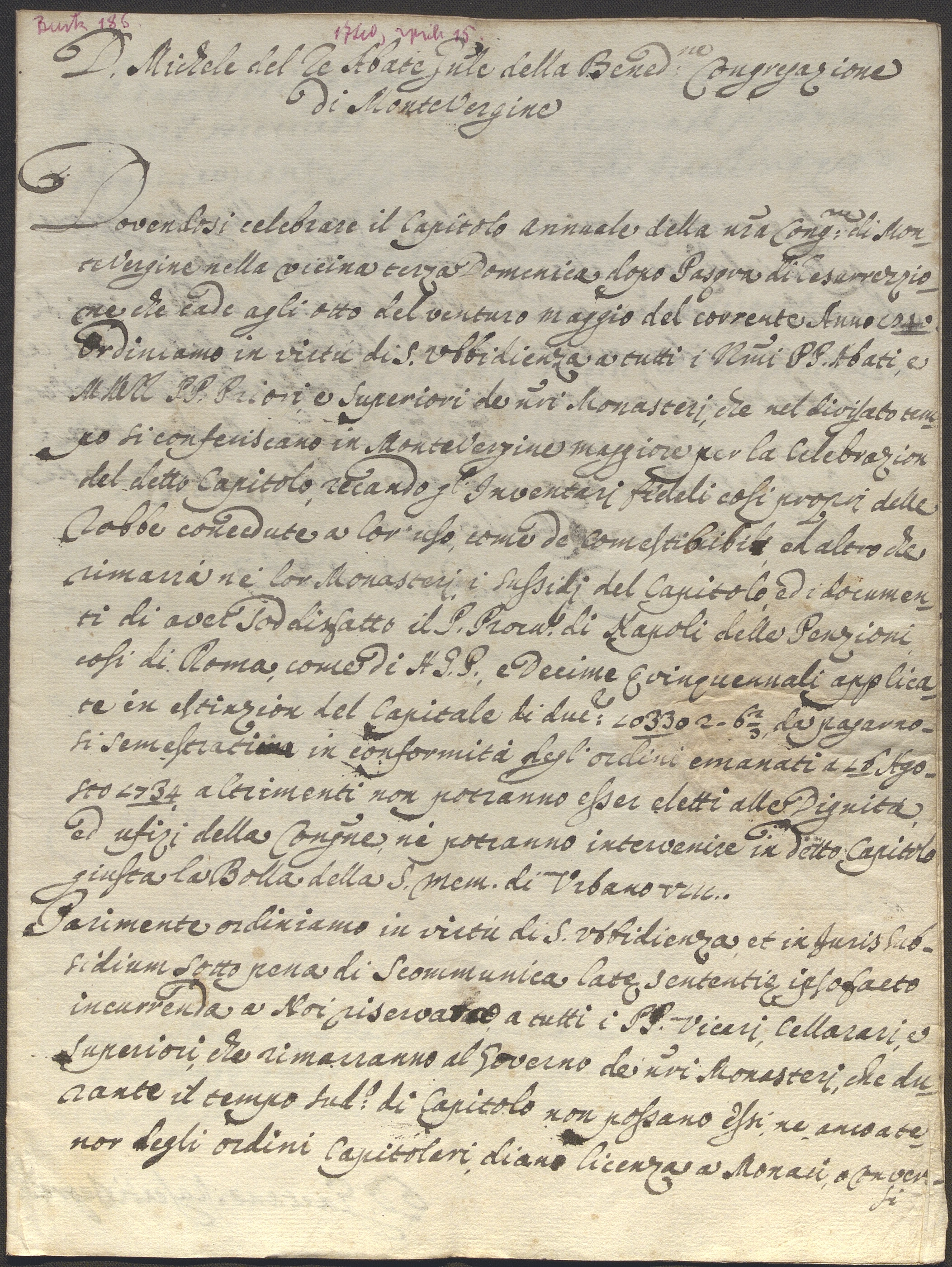 Documento d’archivio relativo a Michele Del Re, 1